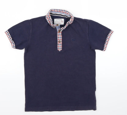 Additional front view of Debenhams girls’ blue check basic polo, size 9-10, years