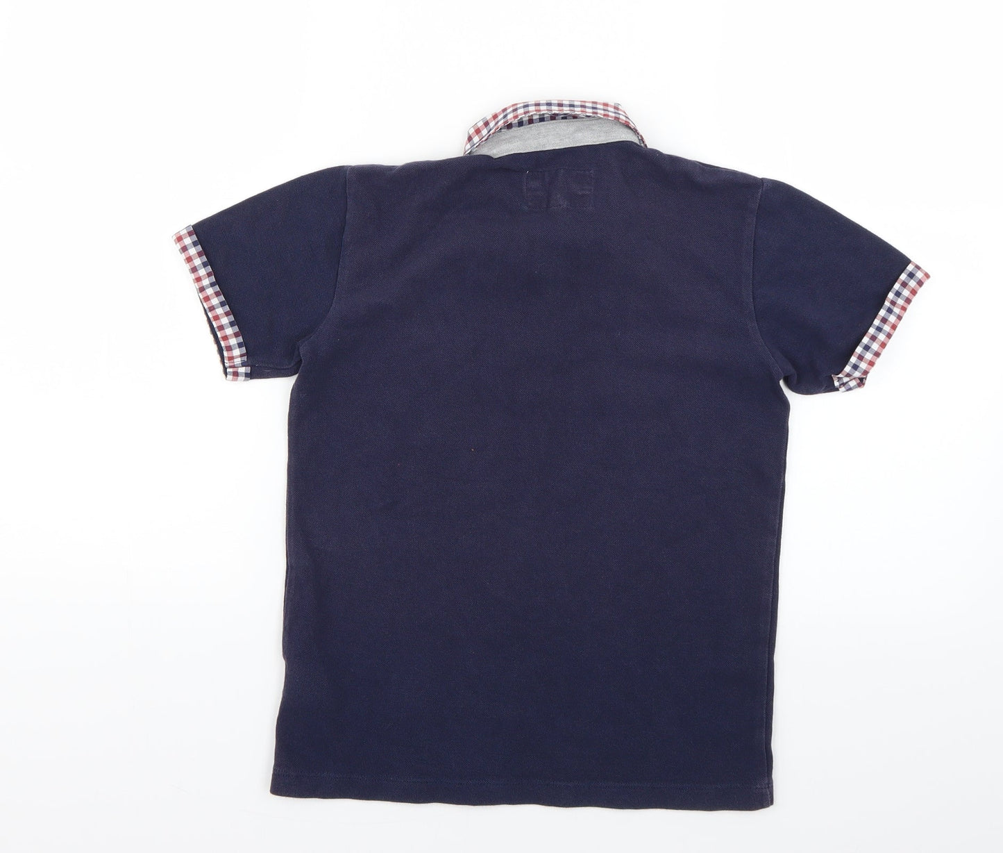 Debenhams Girls Blue Check  Basic Polo Size 9-10 Years