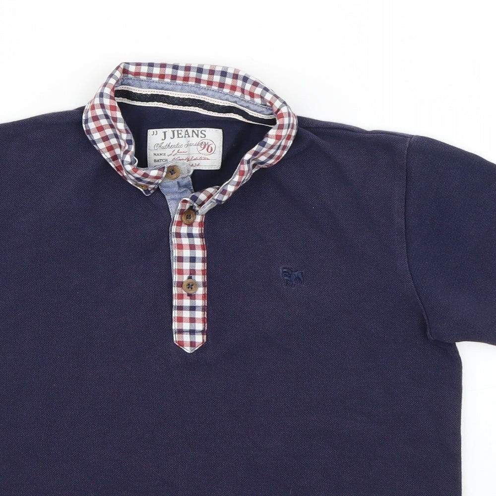 Debenhams Girls Blue Check  Basic Polo Size 9-10 Years