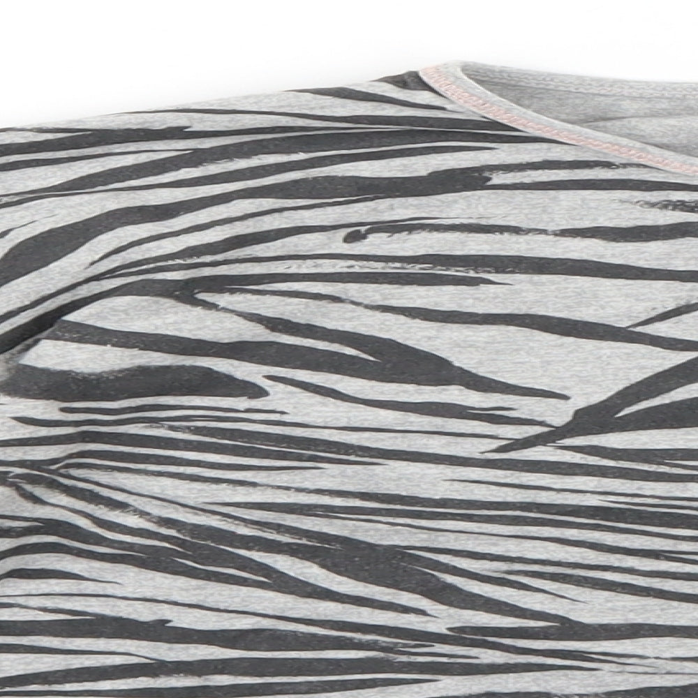 TU Girls Black Animal Print  Basic T-Shirt Size 10 Years