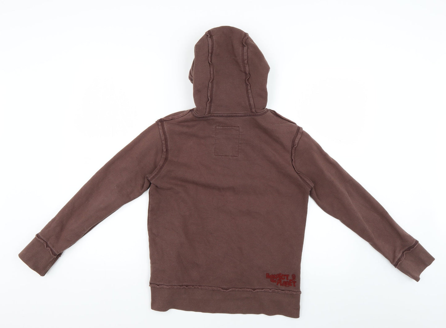 100% green Boys Brown Geometric  Pullover Hoodie Size 10 Years