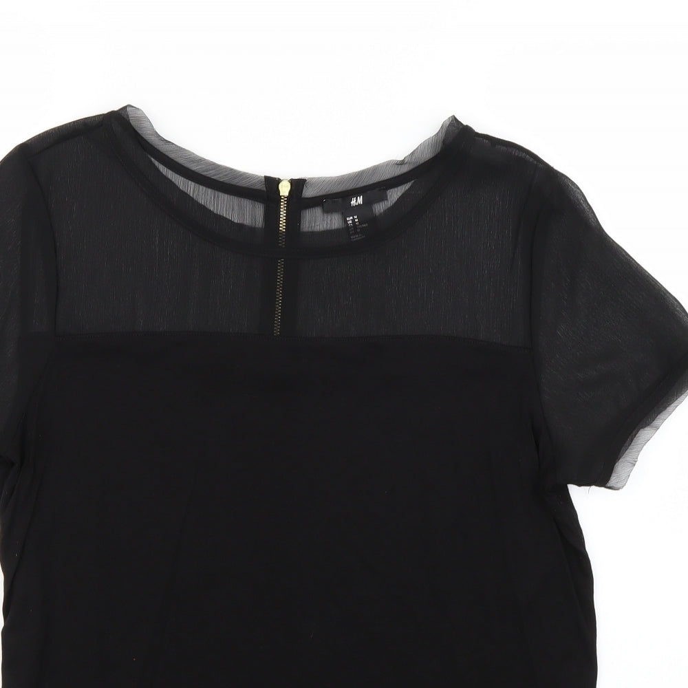 H&M Womens Black   Basic Blouse Size M