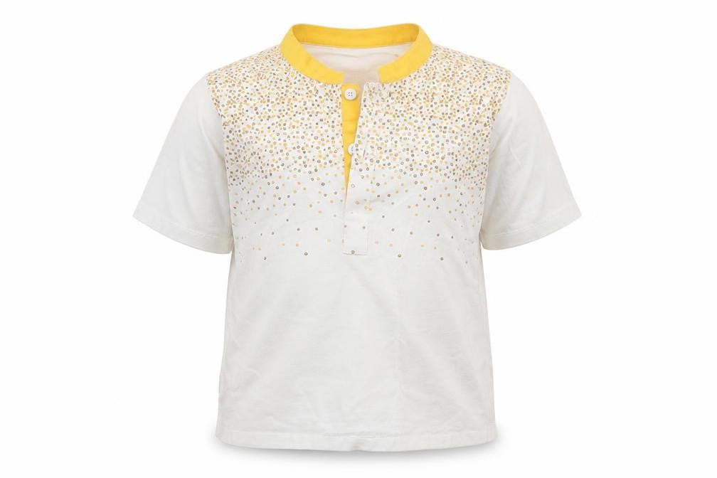 J Infants Boys White Animal Print  Basic Polo Size 6-9 Months