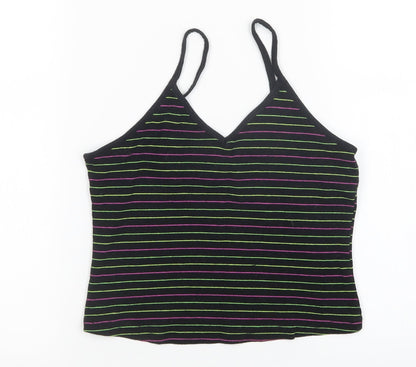 Primark Womens Multicoloured Striped  Cropped T-Shirt Size XS