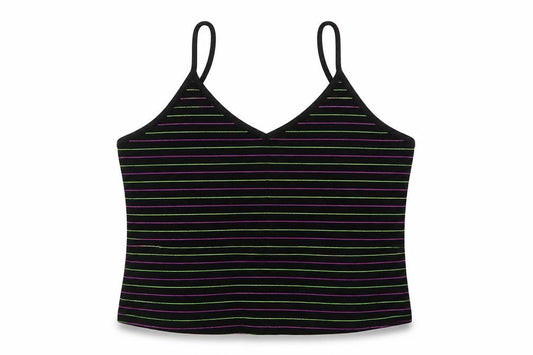 primark  Womens Multicoloured Striped  Cropped T-Shirt Size XS