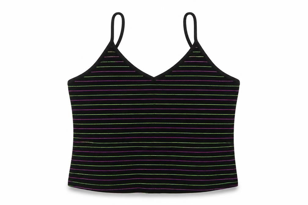 primark  Womens Multicoloured Striped  Cropped T-Shirt Size XS