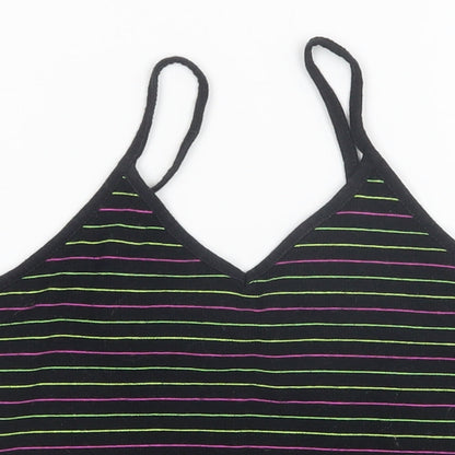Primark Womens Multicoloured Striped  Cropped T-Shirt Size XS