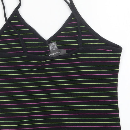 Primark Womens Multicoloured Striped  Cropped T-Shirt Size XS