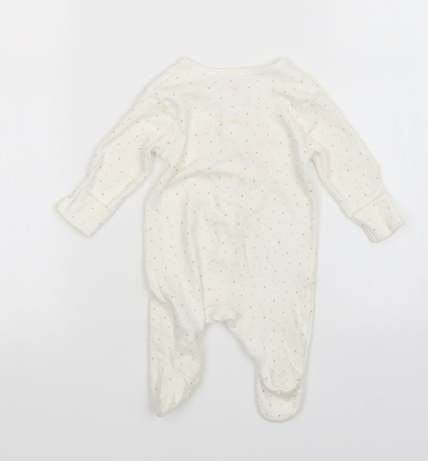 Earlydays Girls White Polka Dot  Babygrow One-Piece Size Newborn