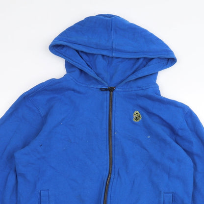 Close-up detail of Luke Sport women’s blue pullover hoodie, size S
