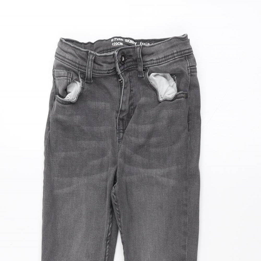 Denim & Co. Girls Grey   Skinny Jeans Size 6-7 Years