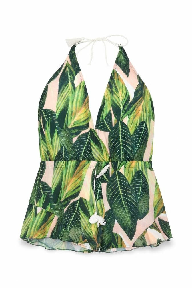 Zaful Womens Green Camouflage  Basic Blouse Size S