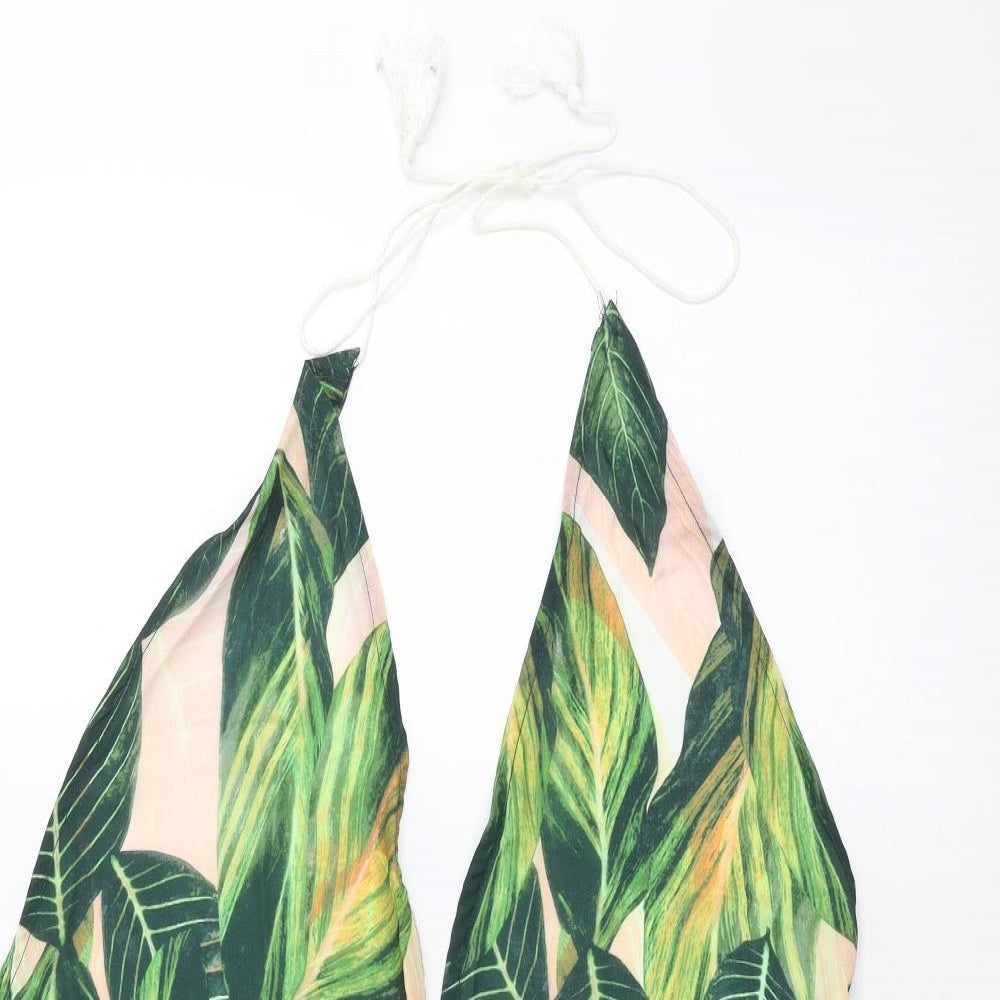Zaful Womens Green Camouflage  Basic Blouse Size S