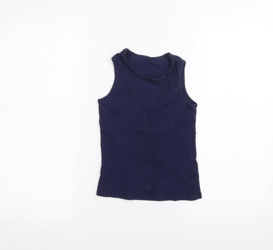 George Girls Blue   Basic T-Shirt Size 7-8 Years