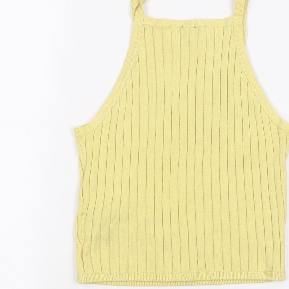 H&M Womens Yellow   Basic Tank Size S