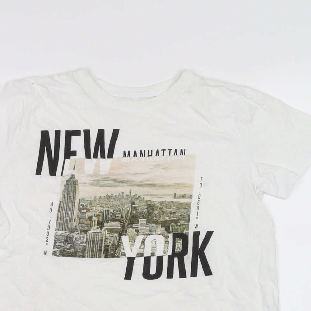 Primark Girls White   Basic T-Shirt Size 9-10 Years