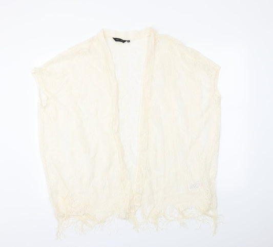 New Look Womens Ivory Floral  Cardigan Jumper Size M
