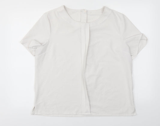 Preworn Womens White   Basic Blouse Size L