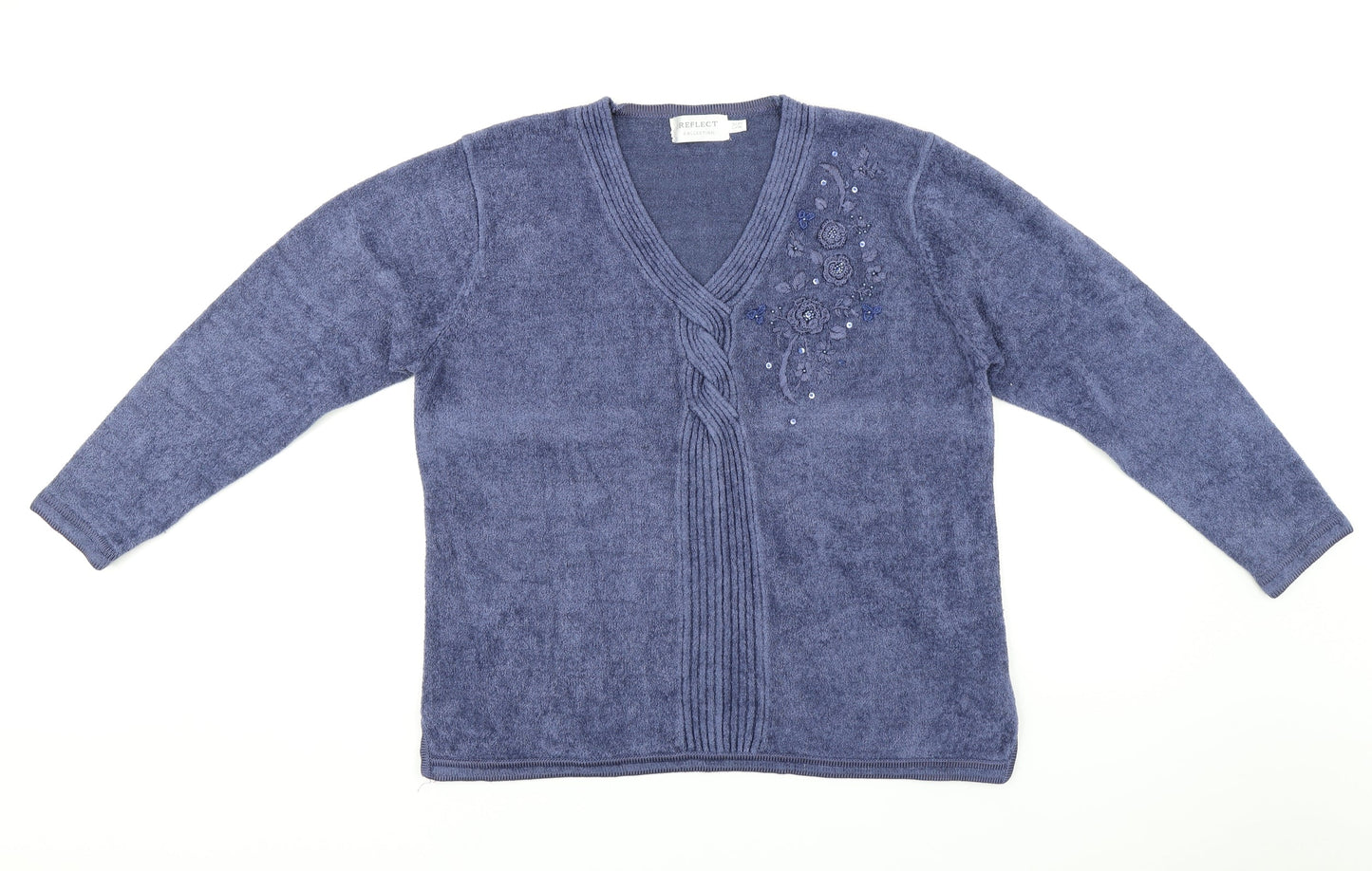 Reflect Collection Womens Blue   Pullover Sweatshirt Size L