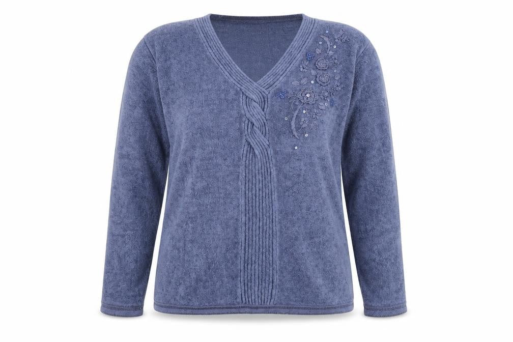 Reflect Collection Womens Blue   Pullover Sweatshirt Size L