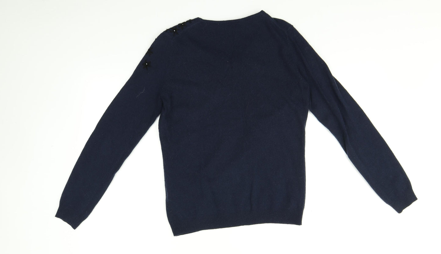 He Loves me He Loves me not Womens Blue   Pullover Jumper Size 10