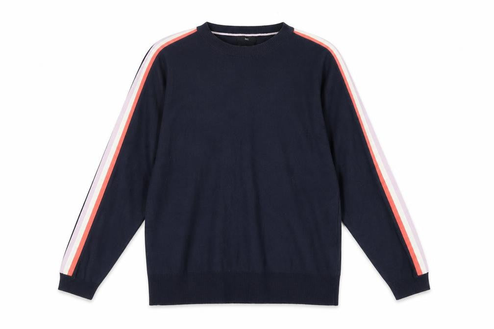 M&Co Womens Blue Striped  Pullover Jumper Size 12