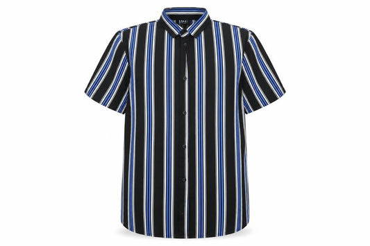 boohooMAN Mens Multicoloured Striped Button-Up Size M