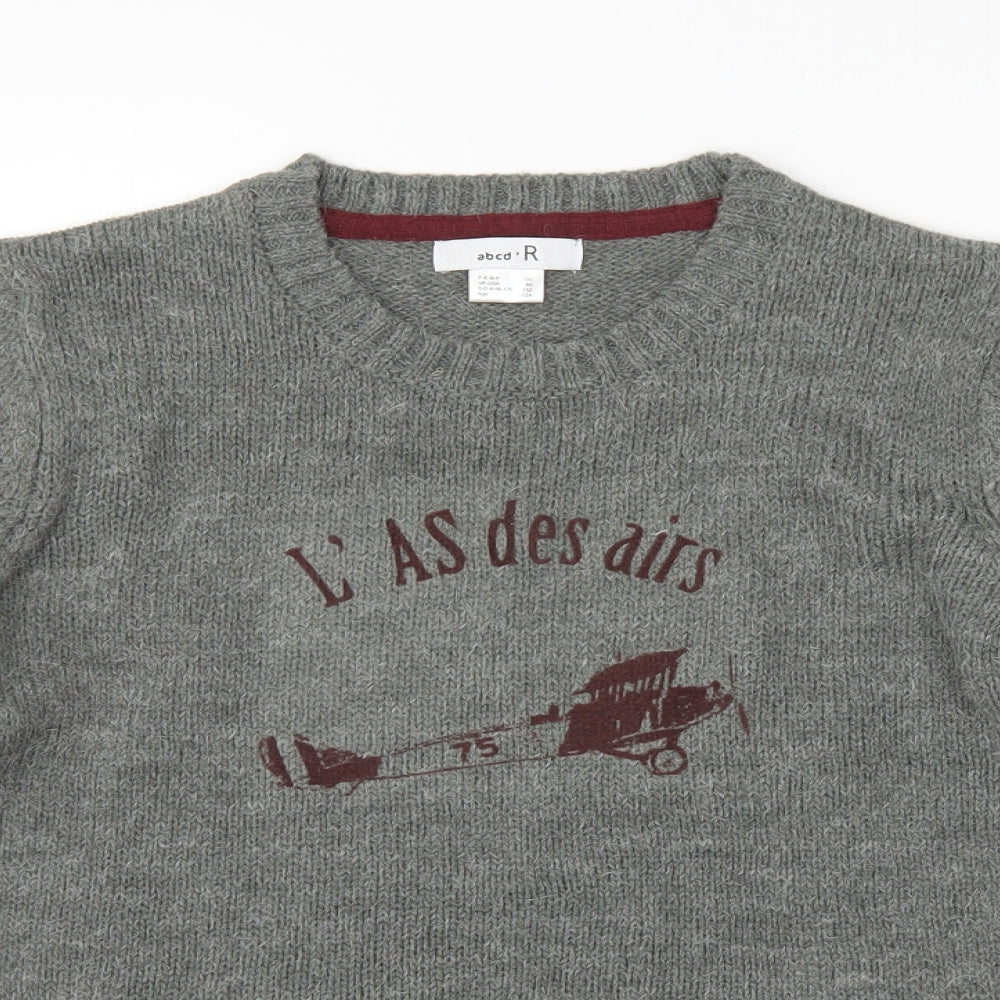 Abcd R Boys Grey   Pullover Jumper Size 12 Years