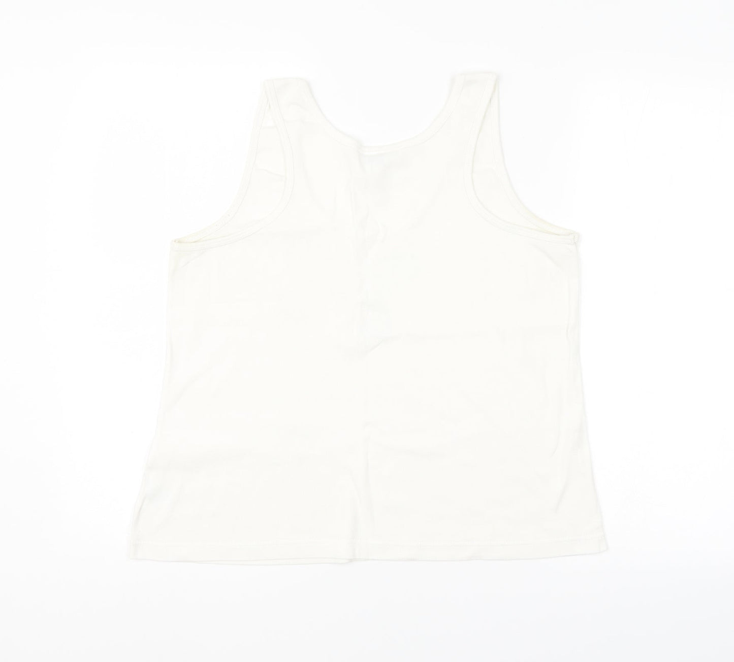Pretty Secrets Womens White   Basic Tank Size 16  - Butterfly