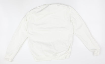 Back view of just hoods women’s white jumper, size S