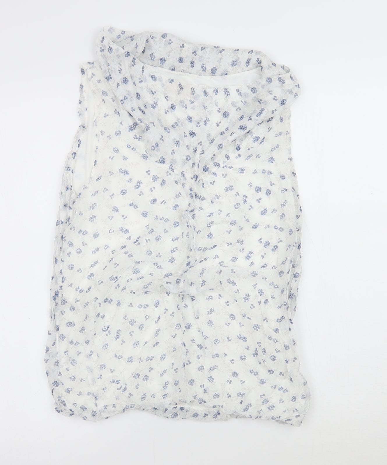 Giusy Womens White Floral  Basic Blouse Size M