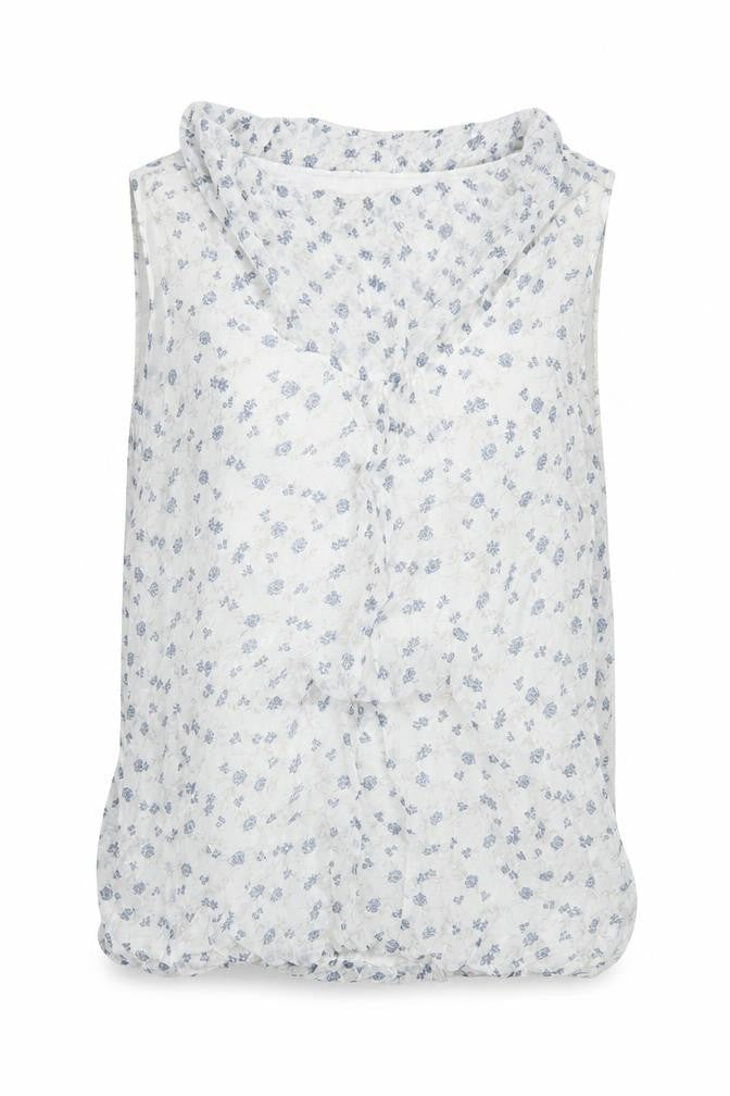 Giusy Womens White Floral  Basic Blouse Size M