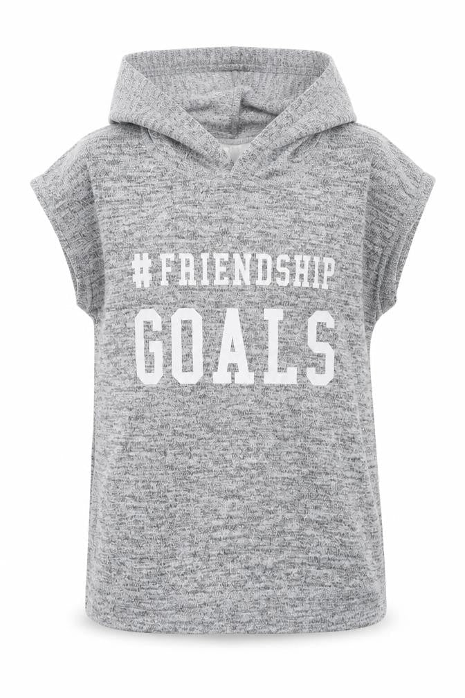 H&M Girls Grey   Pullover Hoodie Size 10-11 Years  - friendship goals