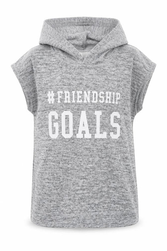 H&M Girls Grey   Pullover Hoodie Size 10-11 Years  - friendship goals