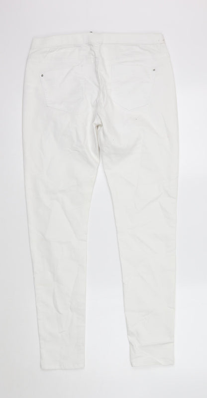 Back view of denim co women’s white jegging jeans, size UK 12, 29-inch leg