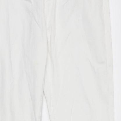 Close-up detail of denim co women’s white jegging jeans, size UK 12, 29-inch leg
