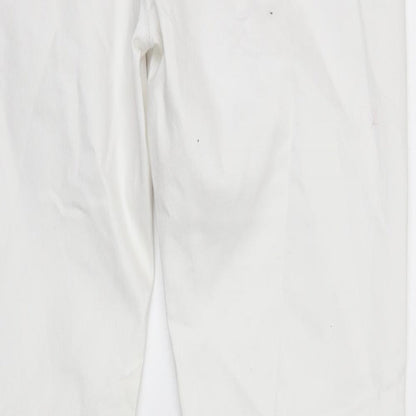 Brand and care label for denim co women’s white jegging jeans, size UK 12, 29-inch leg