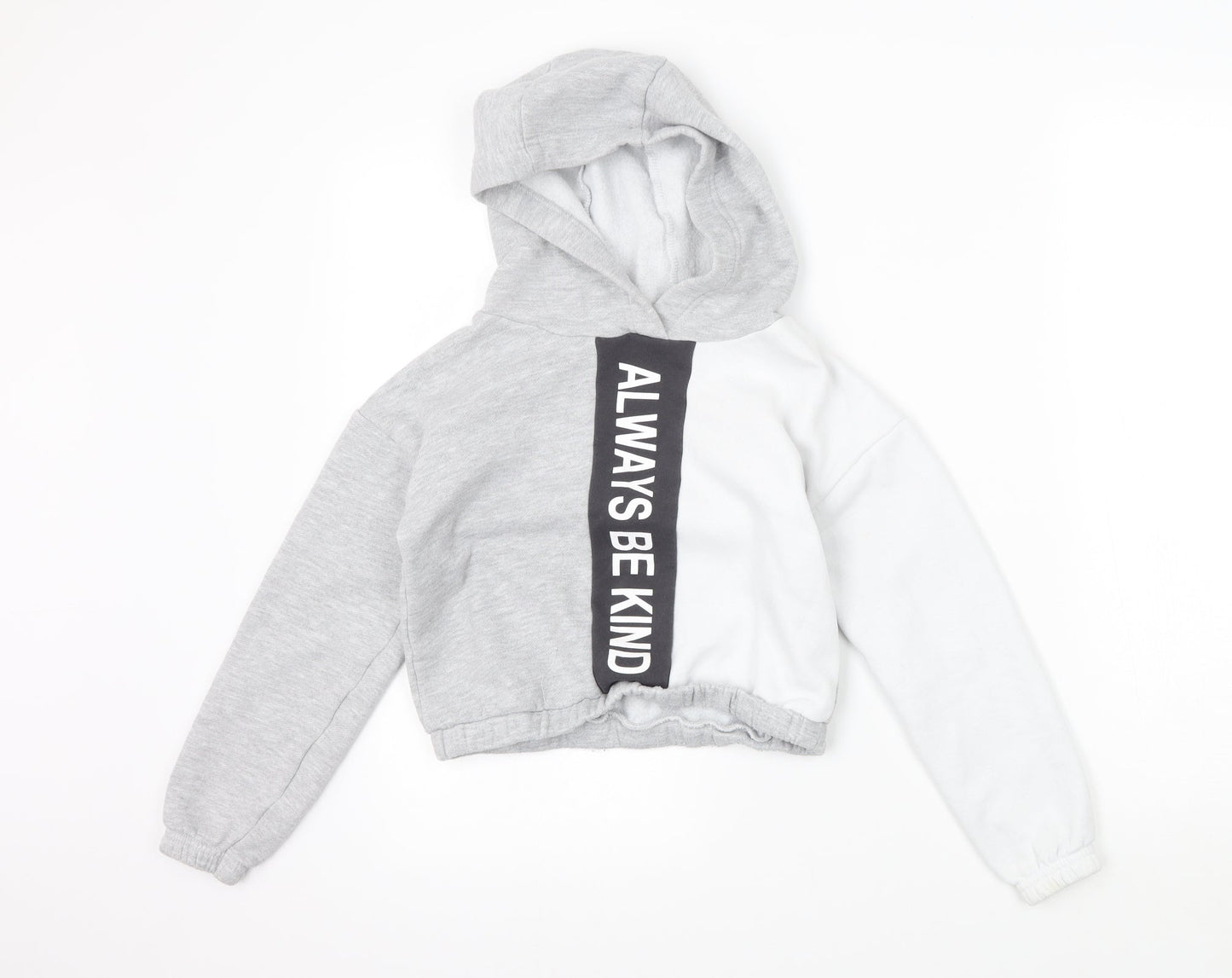 Primark Girls Grey   Pullover Hoodie Size 7-8 Years  - always be kind