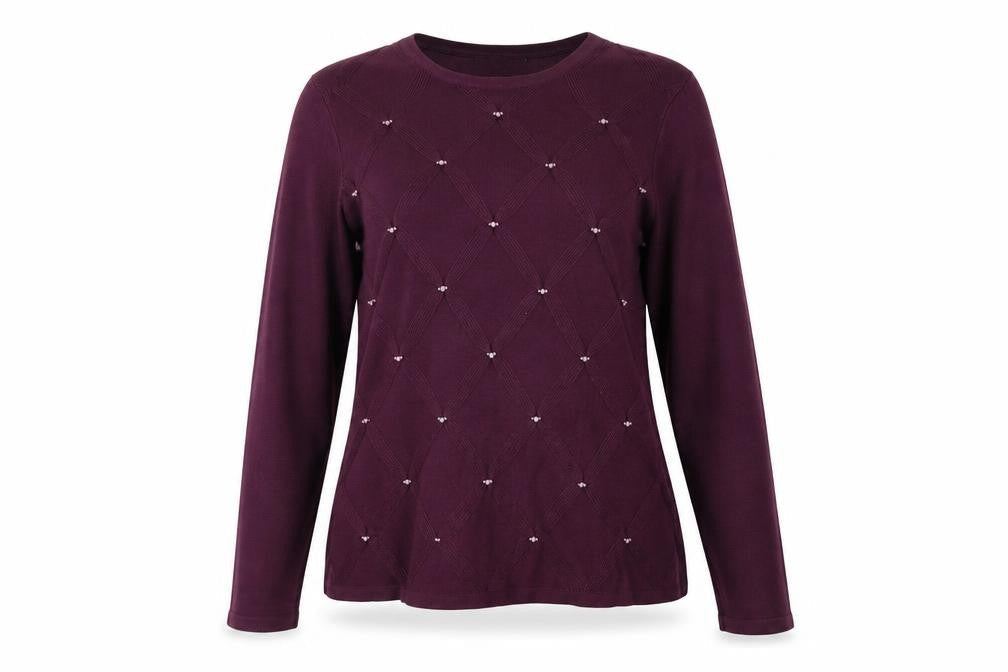 Bonmarché Womens Purple Knit Pullover Jumper Size M