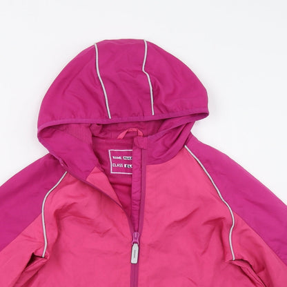 Close-up detail of George girls’ pink anorak jacket