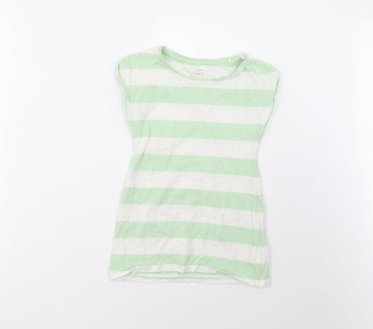 John Lewis Girls Green Striped  Basic T-Shirt Size 10 Years