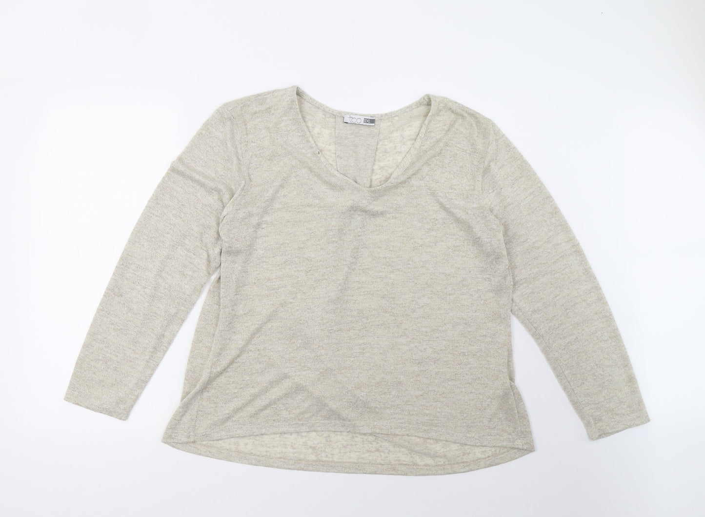 TCO Womens Beige  Knit Pullover Jumper Size 2XL