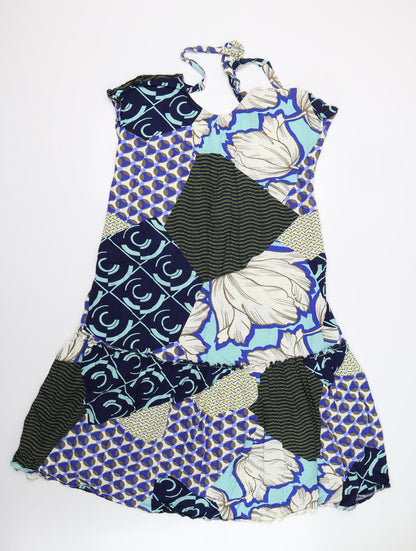 Next Womens Blue Geometric  Shift  Size 14