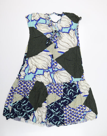 Next Womens Blue Geometric  Shift  Size 14