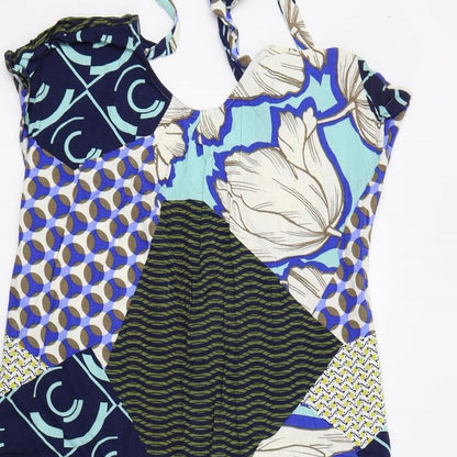 Next Womens Blue Geometric  Shift  Size 14