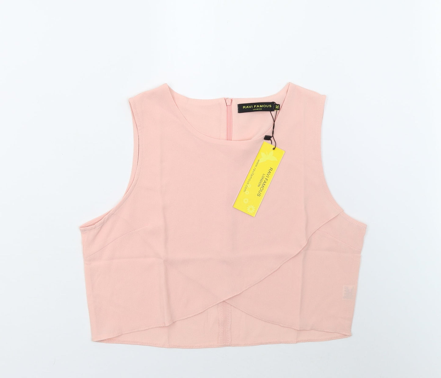 Ravi Famous Womens Pink   Basic Blouse Size 14