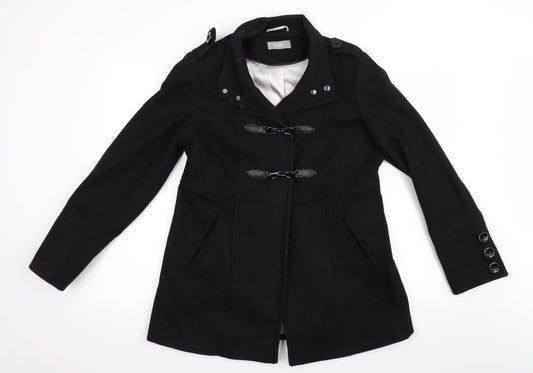 Wallis Womens Black   Overcoat Coat Size 14
