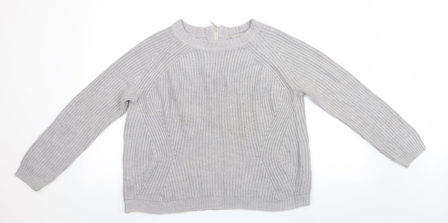 Dorothy Perkins Womens Grey   Pullover Jumper Size 14  - back Zip up