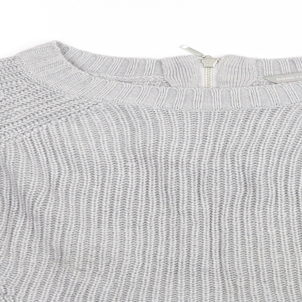 Dorothy Perkins Womens Grey   Pullover Jumper Size 14  - back Zip up