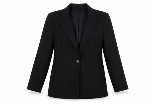 Wallis Womens Black Striped  Jacket  Size 12  - Slight Glitter effect stripe